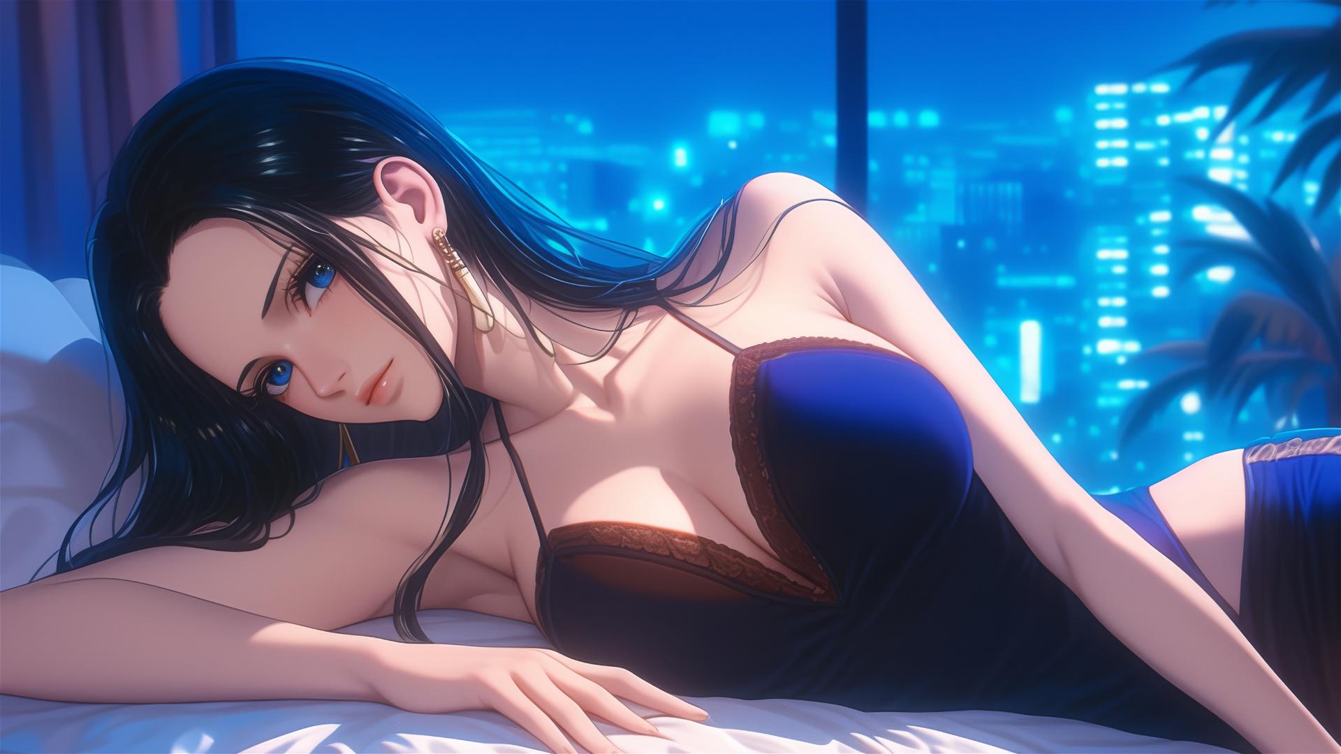 4k HD Wallpaper: Nico Robin in Modern Hotel Room