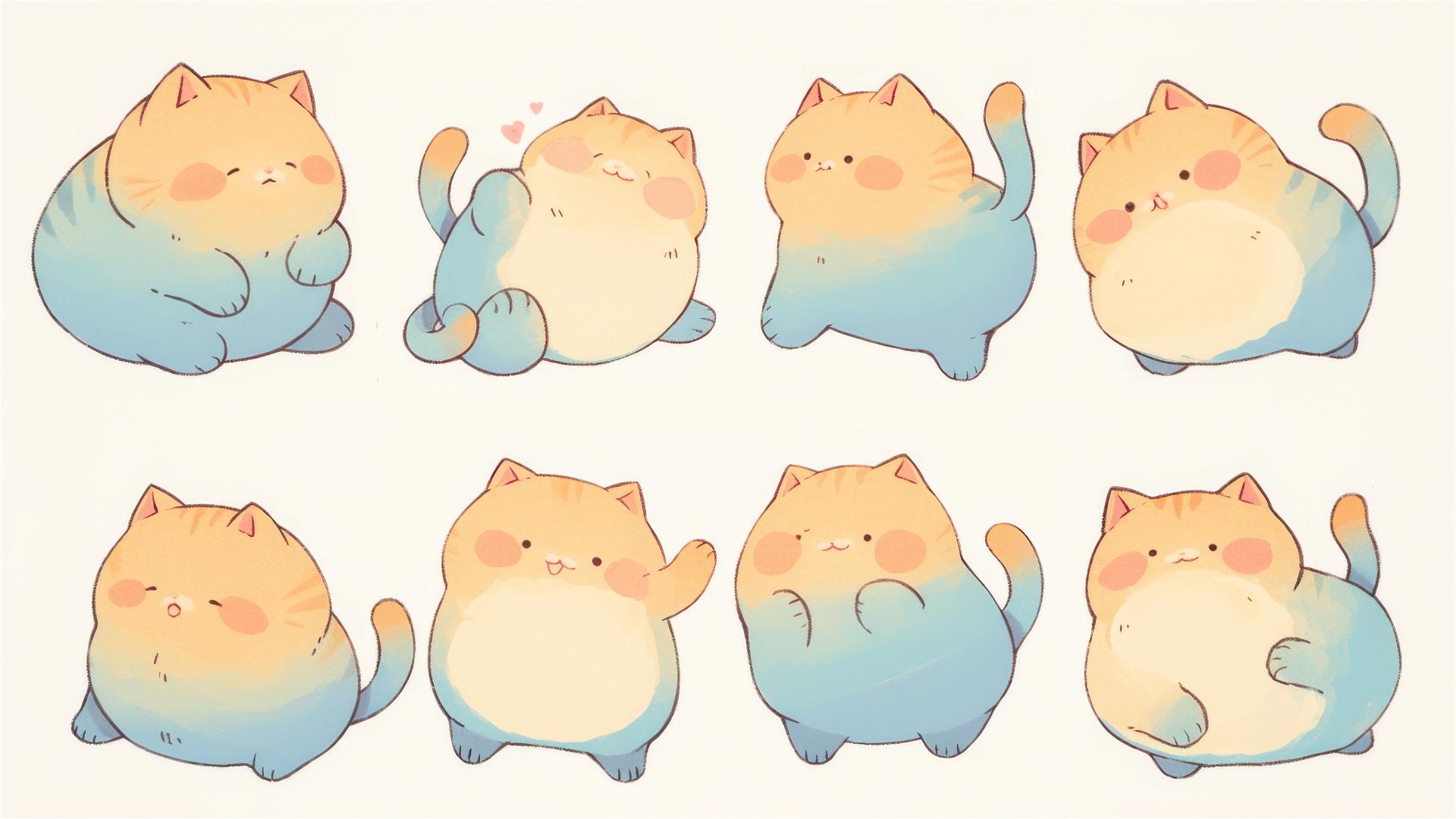 4K HD Wallpapers: kawaii cat poses