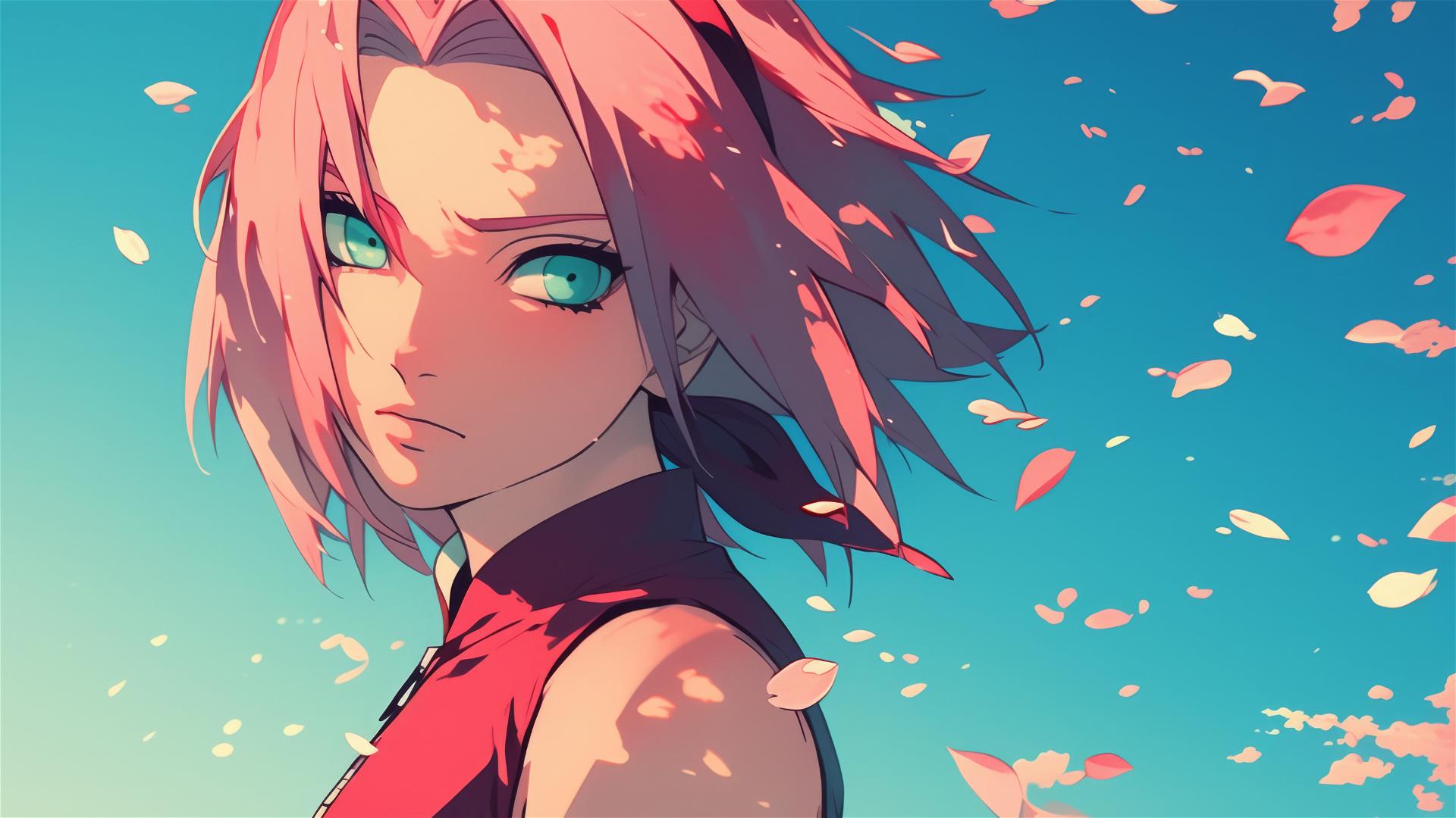 Fondo de Pantalla 4K HD: Ilustración de Sakura Haruno de Naruto