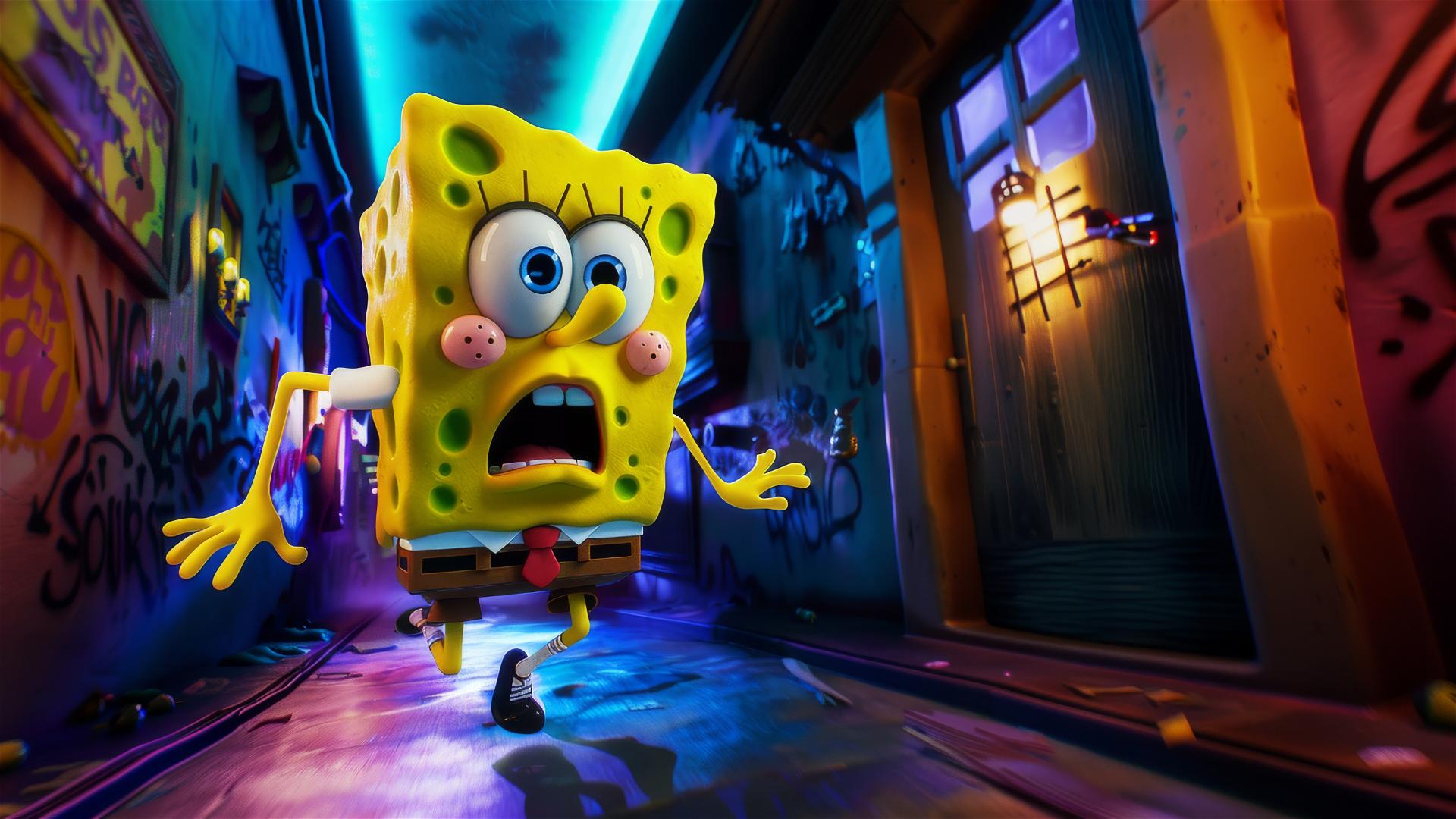 Fondo de Pantalla 4K HD: La Fuga de Bob Esponja del Club Nocturno