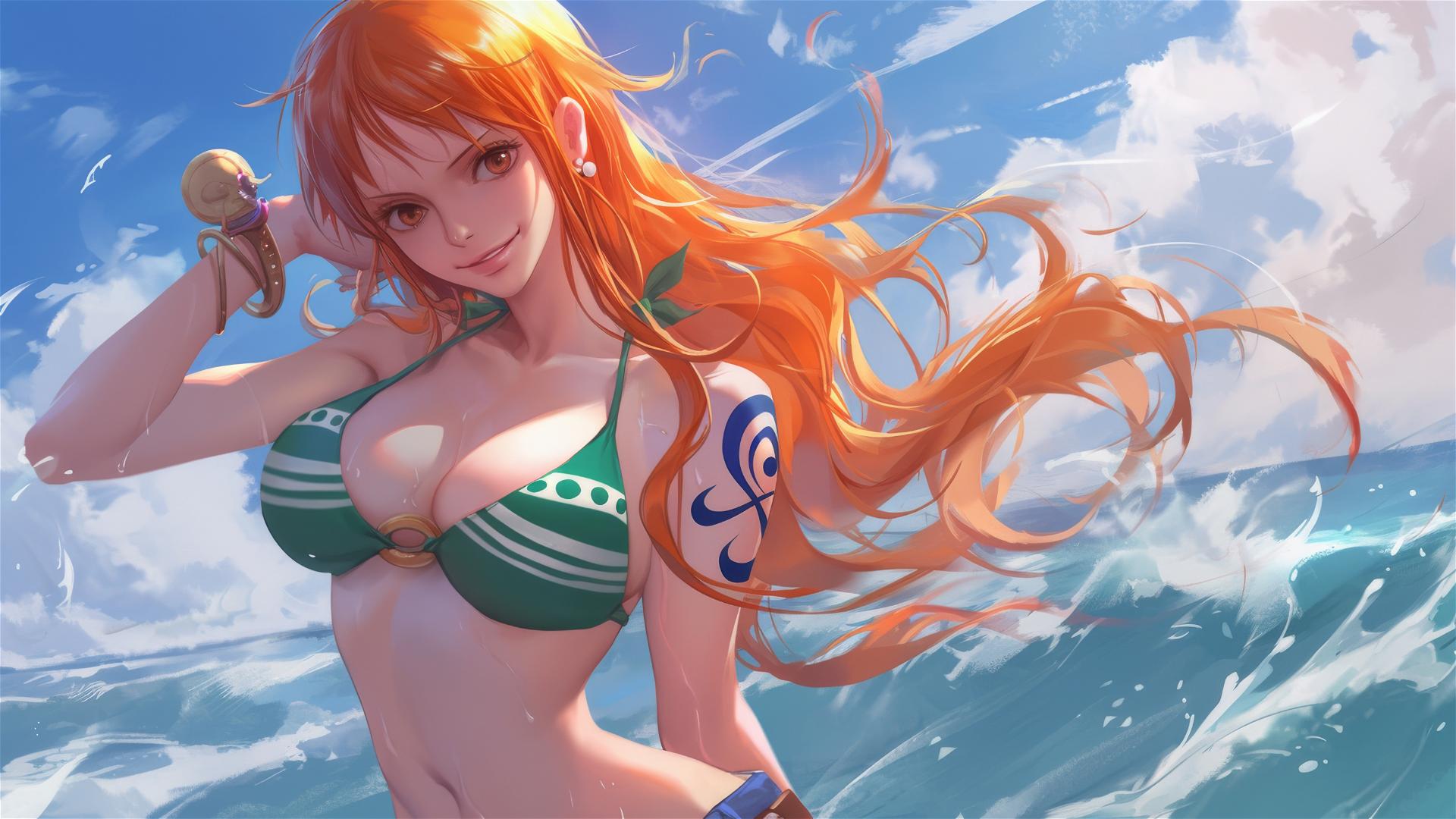 4k HD Wallpaper: Nami from One Piece Illustration