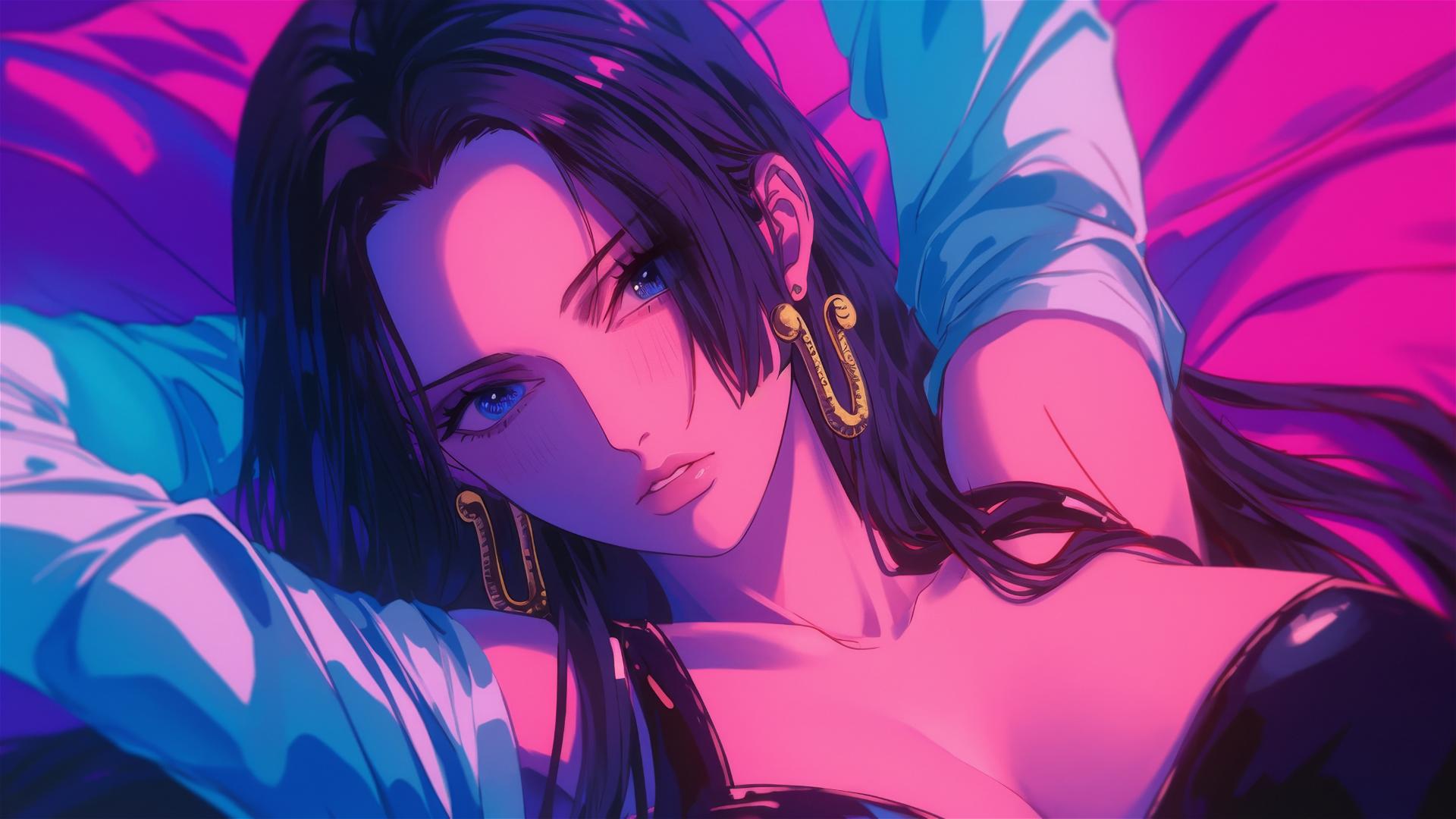 4k HD Wallpaper: Boa Hancock in Neon Colors