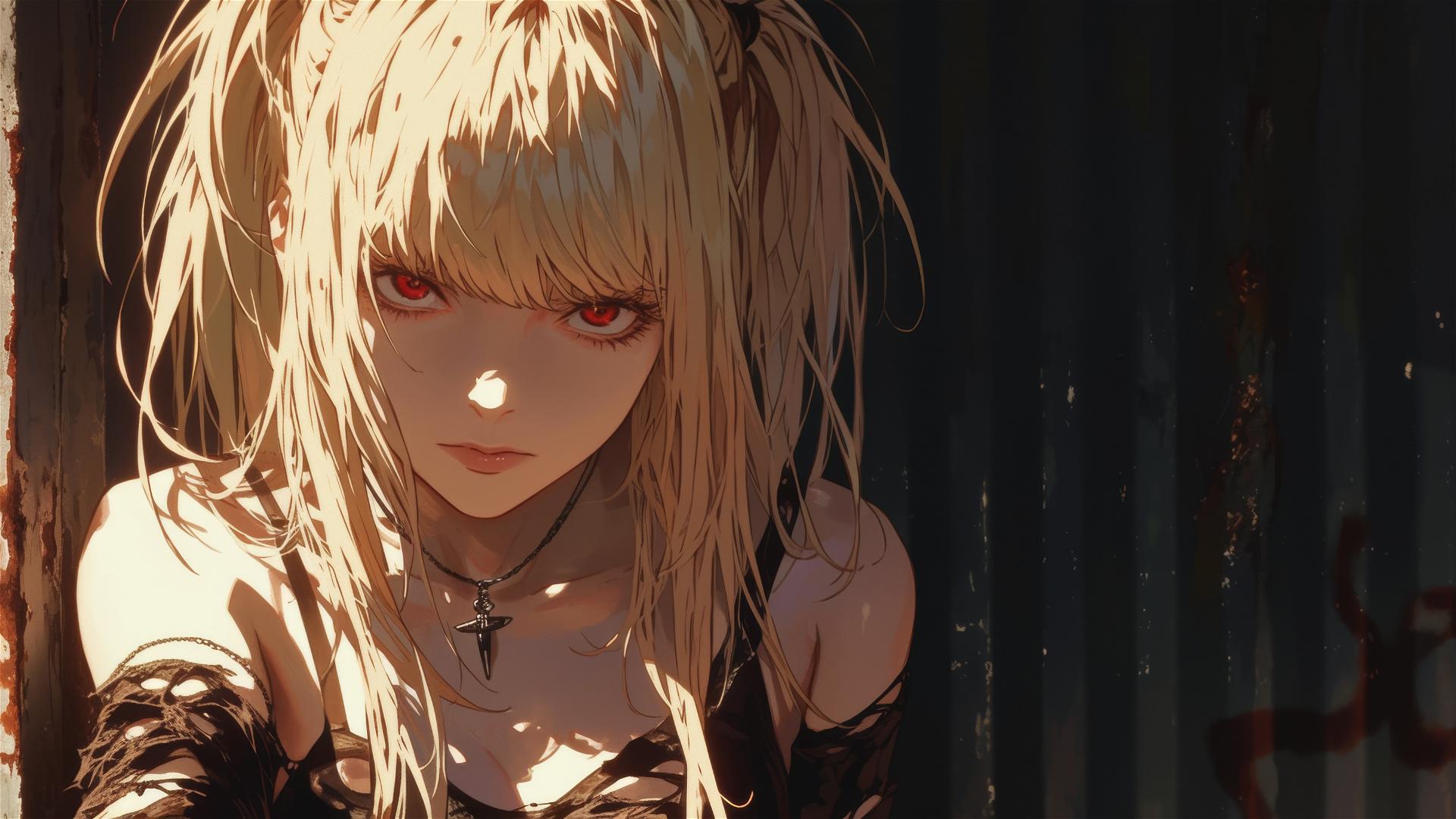 4k HD Wallpaper: Misa Amane Spotlighted in Darkness