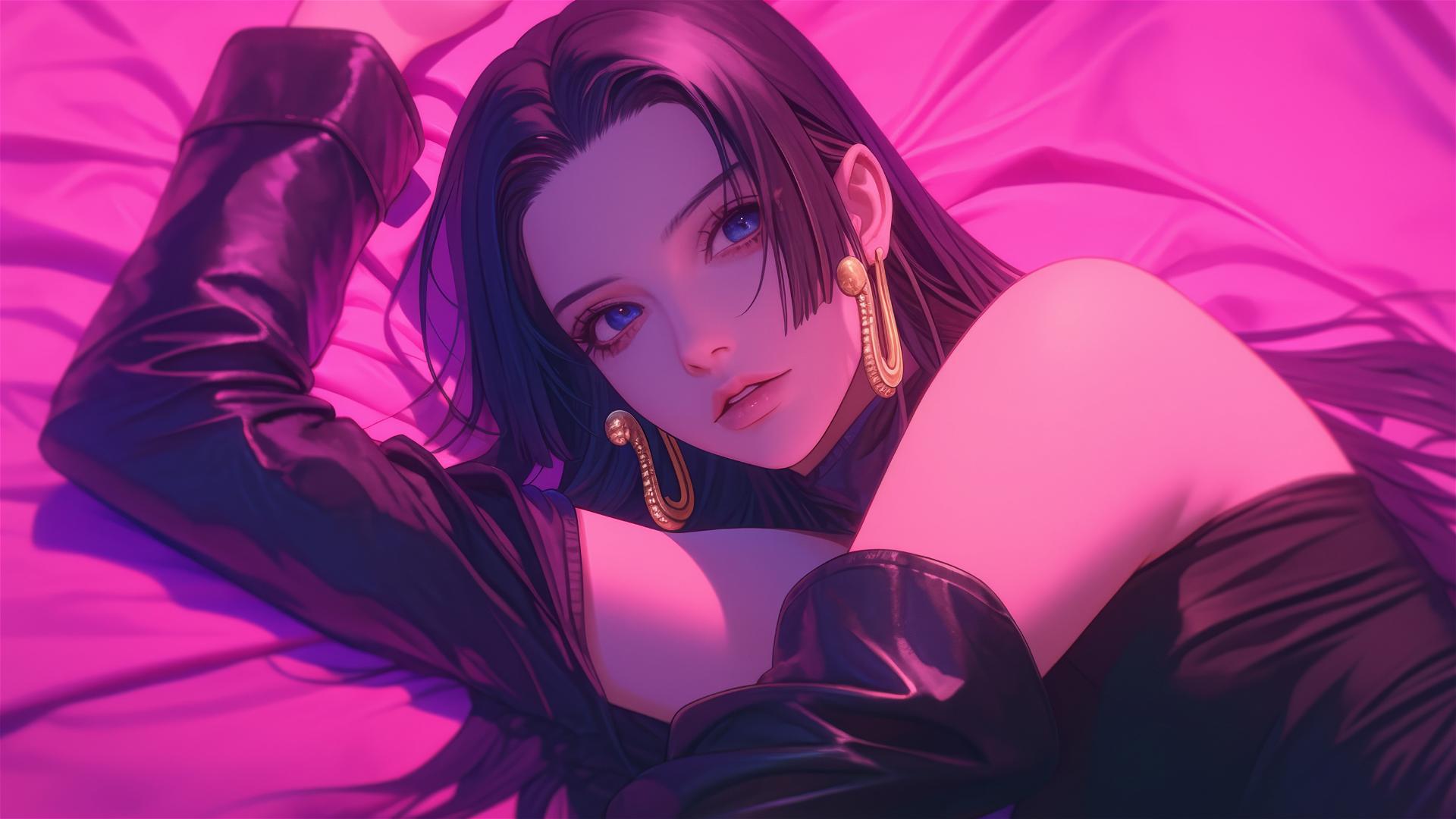 4k HD Wallpaper: Boa Hancock in Neon Contrast