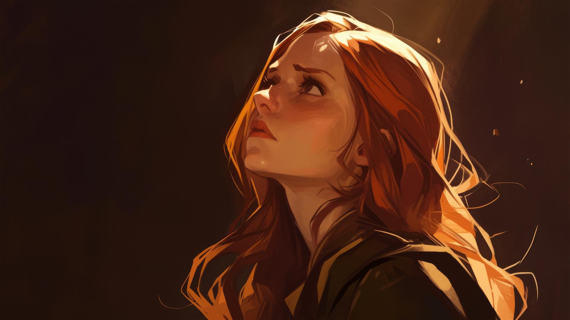 4k HD Wallpaper: Ginny Weasley in Spotlight Illustration