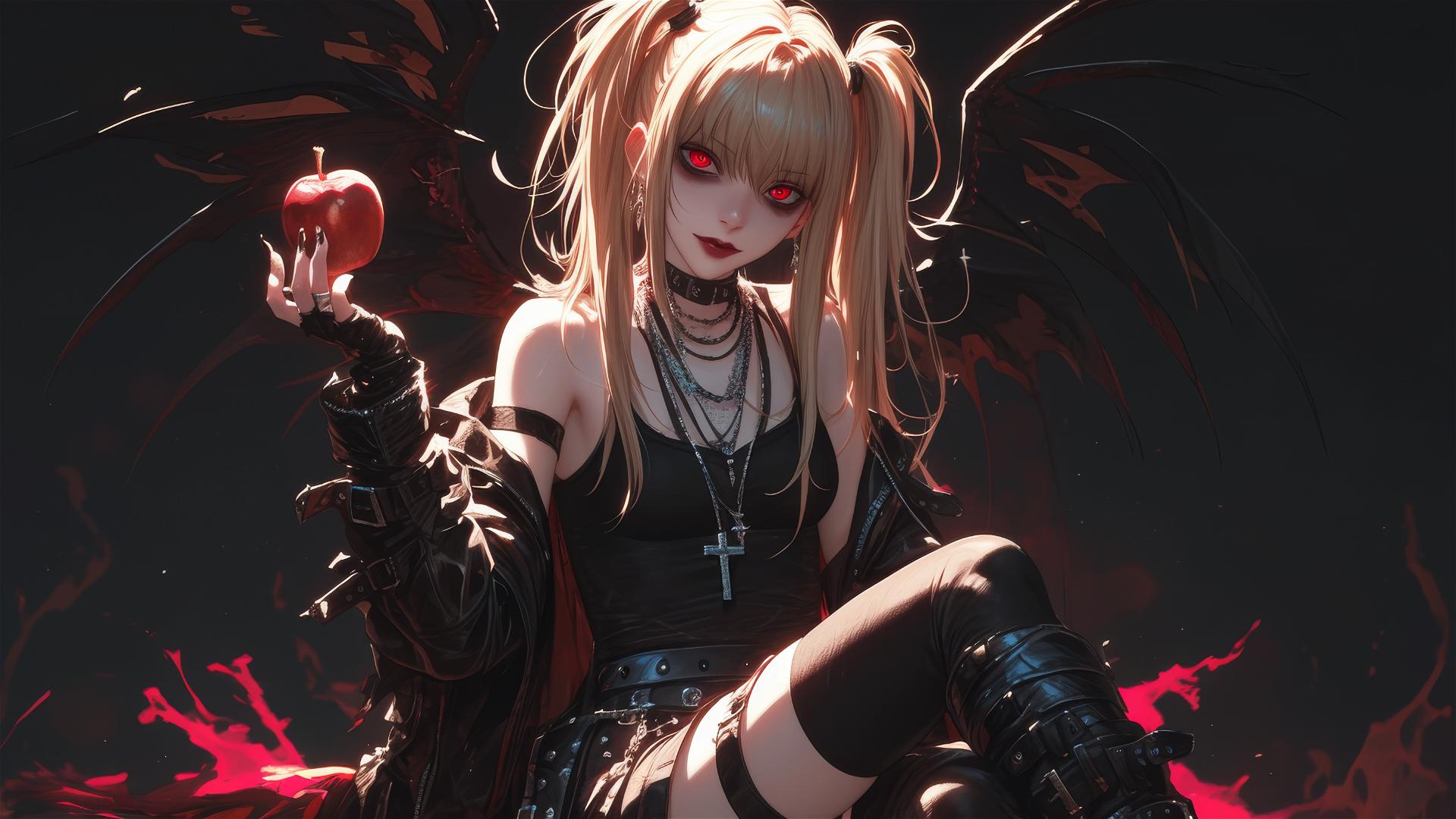 4k HD Wallpaper: Dynamic Misa Amane from Death Note under Spotlight