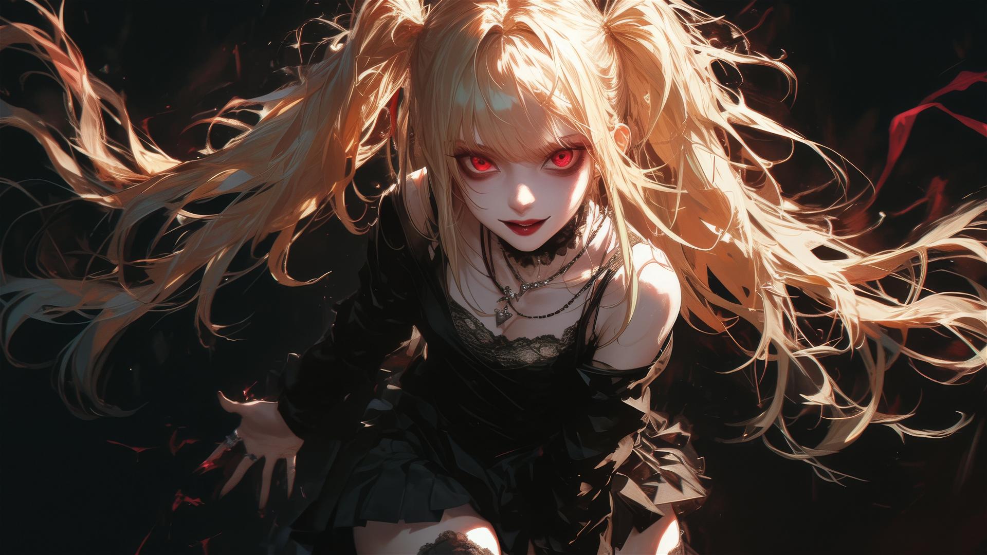 4k HD Wallpaper: Dynamic Misa Amane from Death Note under Spotlight