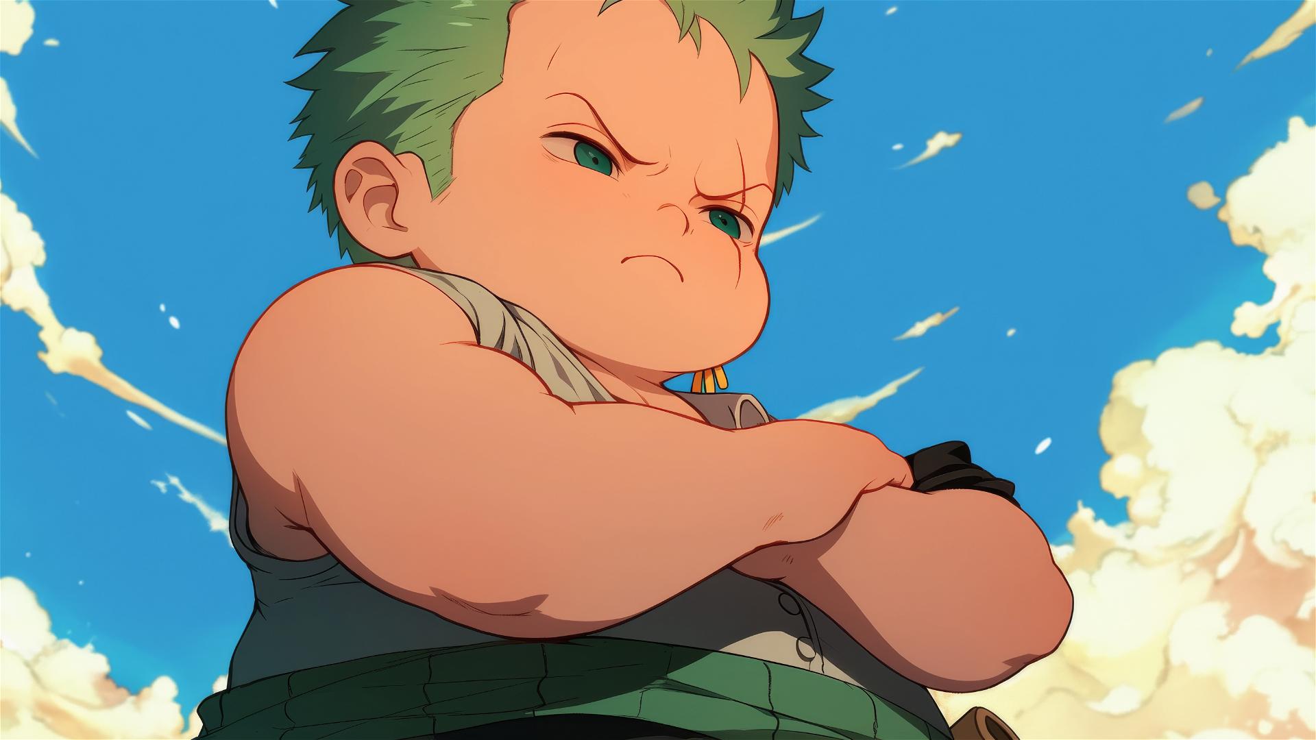 4k HD Wallpaper: Chubby Child Roronoa Zoro