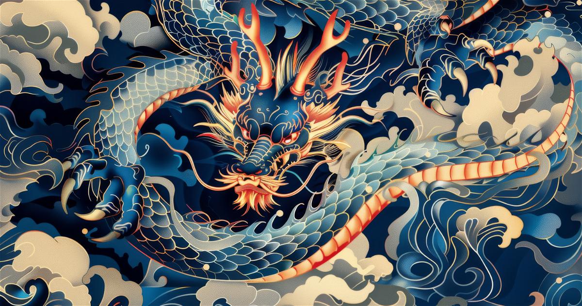 4k HD Wallpaper: Chinese Dragon in Flat Design