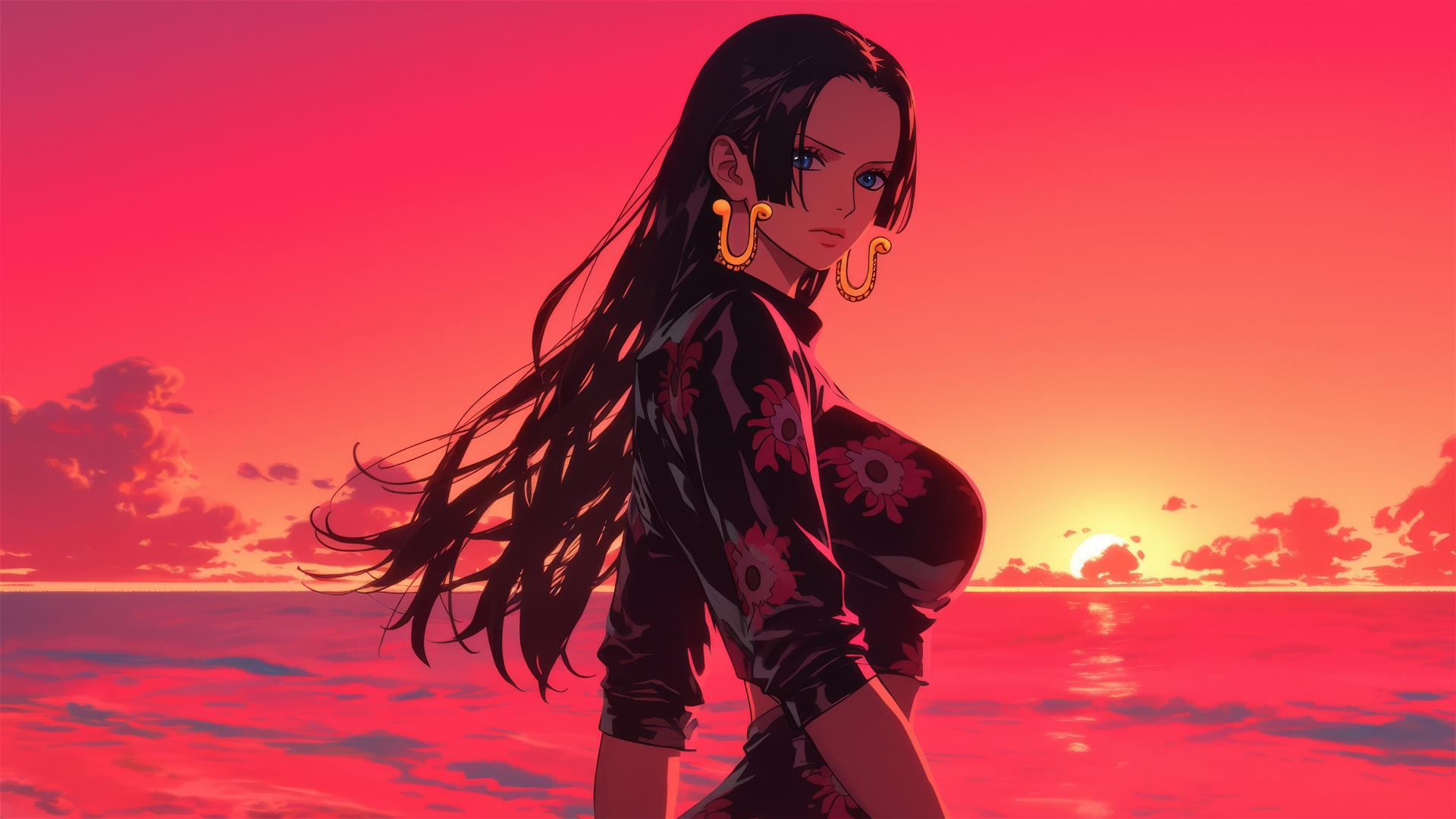 4k HD Wallpaper: Boa Hancock at Sunset Beach