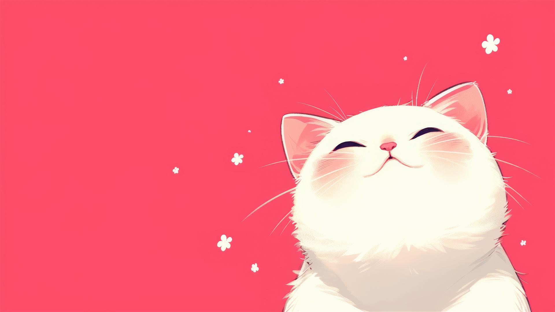 4k HD Wallpaper: 8K Minimalistic Cat Design for iPhone