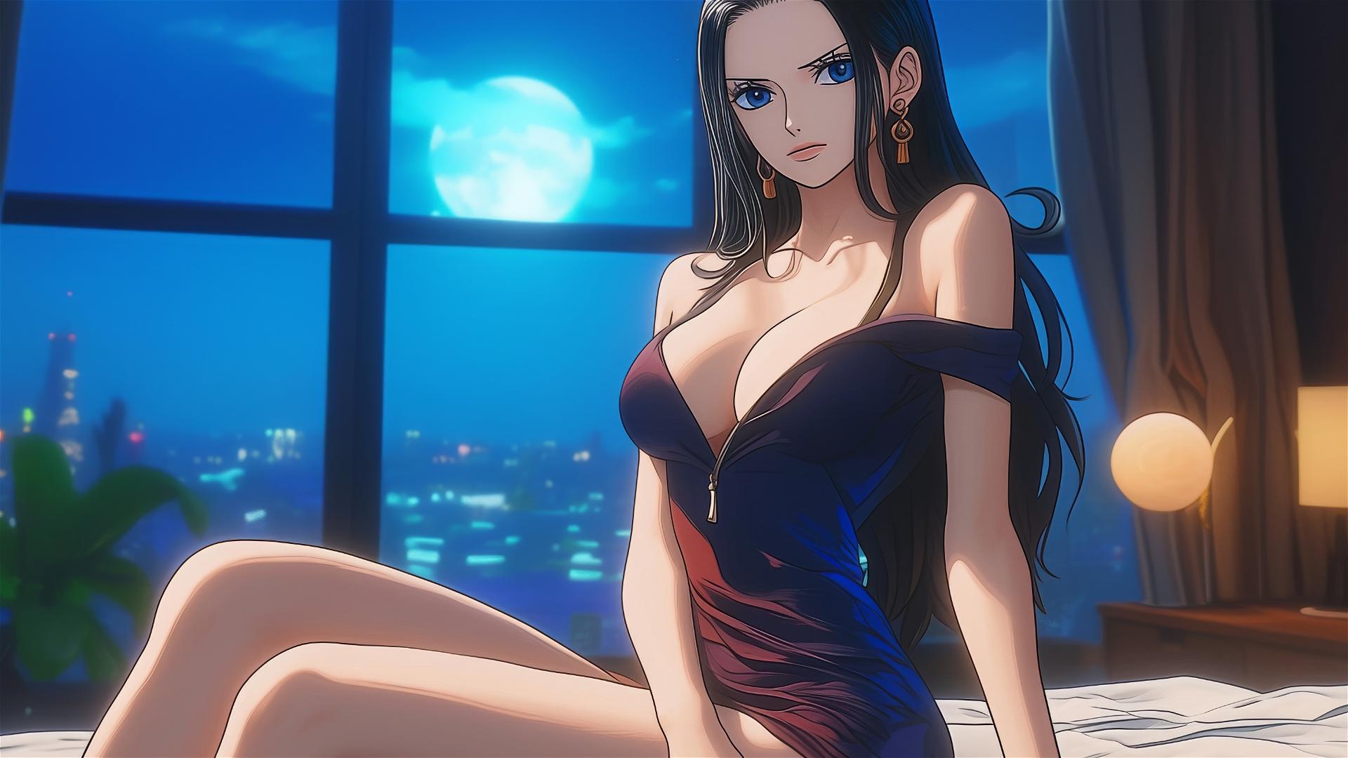 4k HD Wallpaper: Nico Robin in Modern Hotel Room