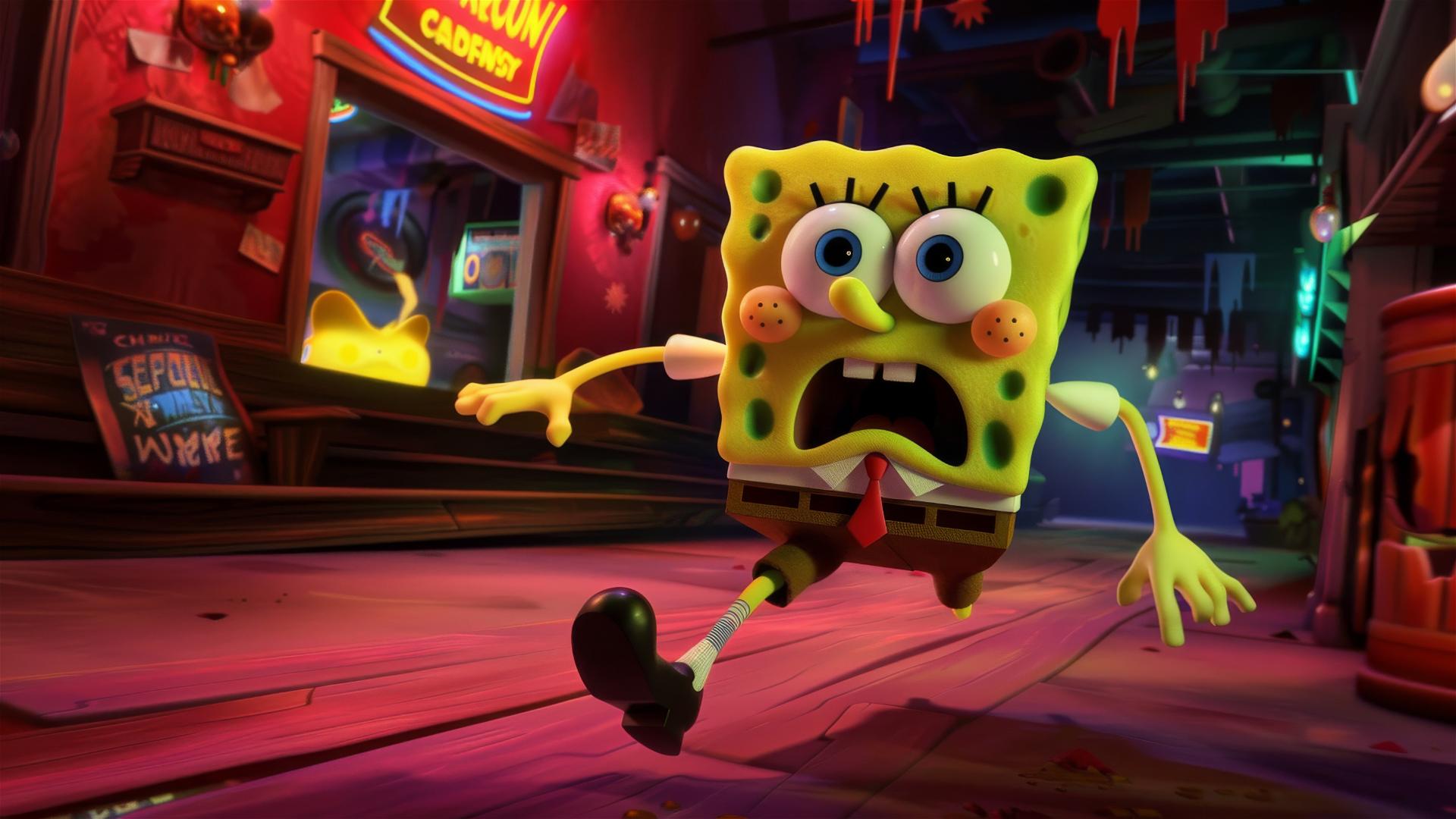 Fondos de Pantalla 4K HD: escena de Bob Esponja