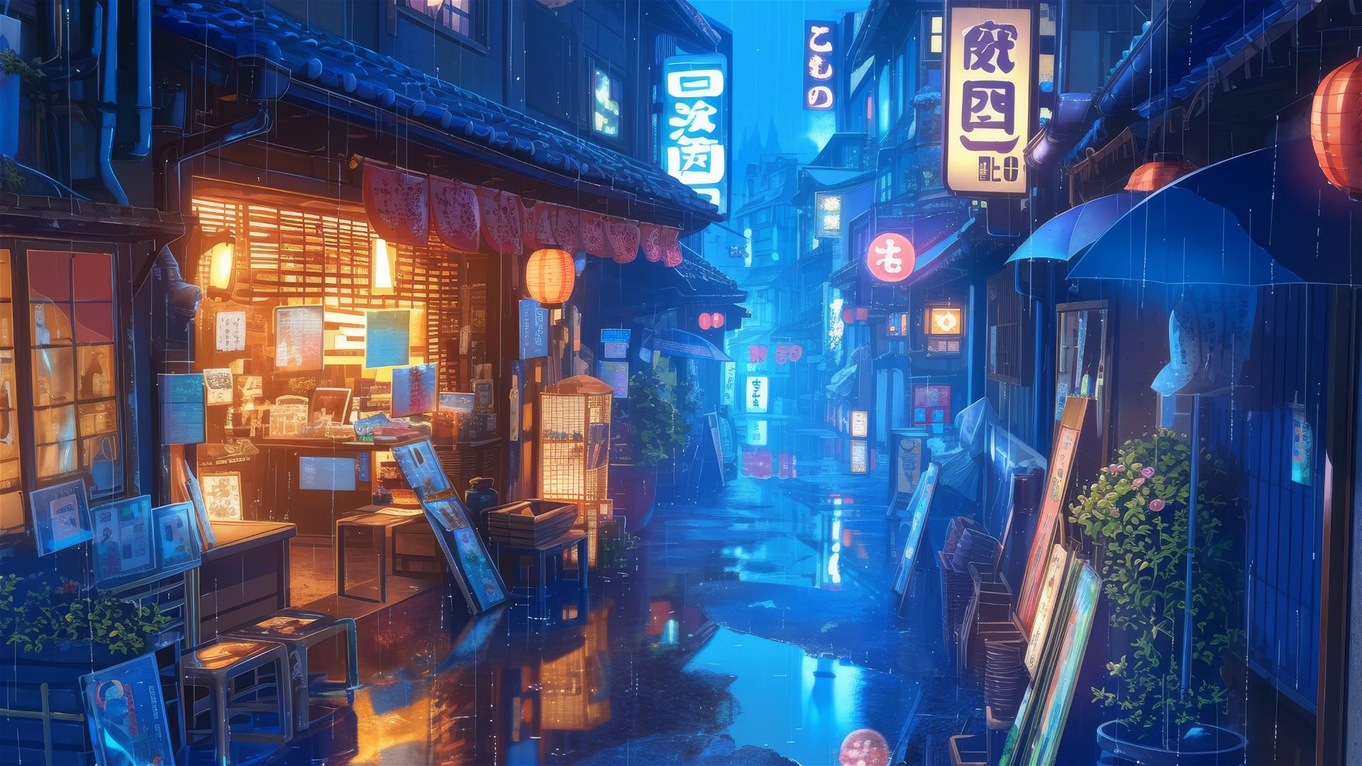 4k-hd-wallpaper-ghibli-inspired-rainy-alley-with-magical-gateways