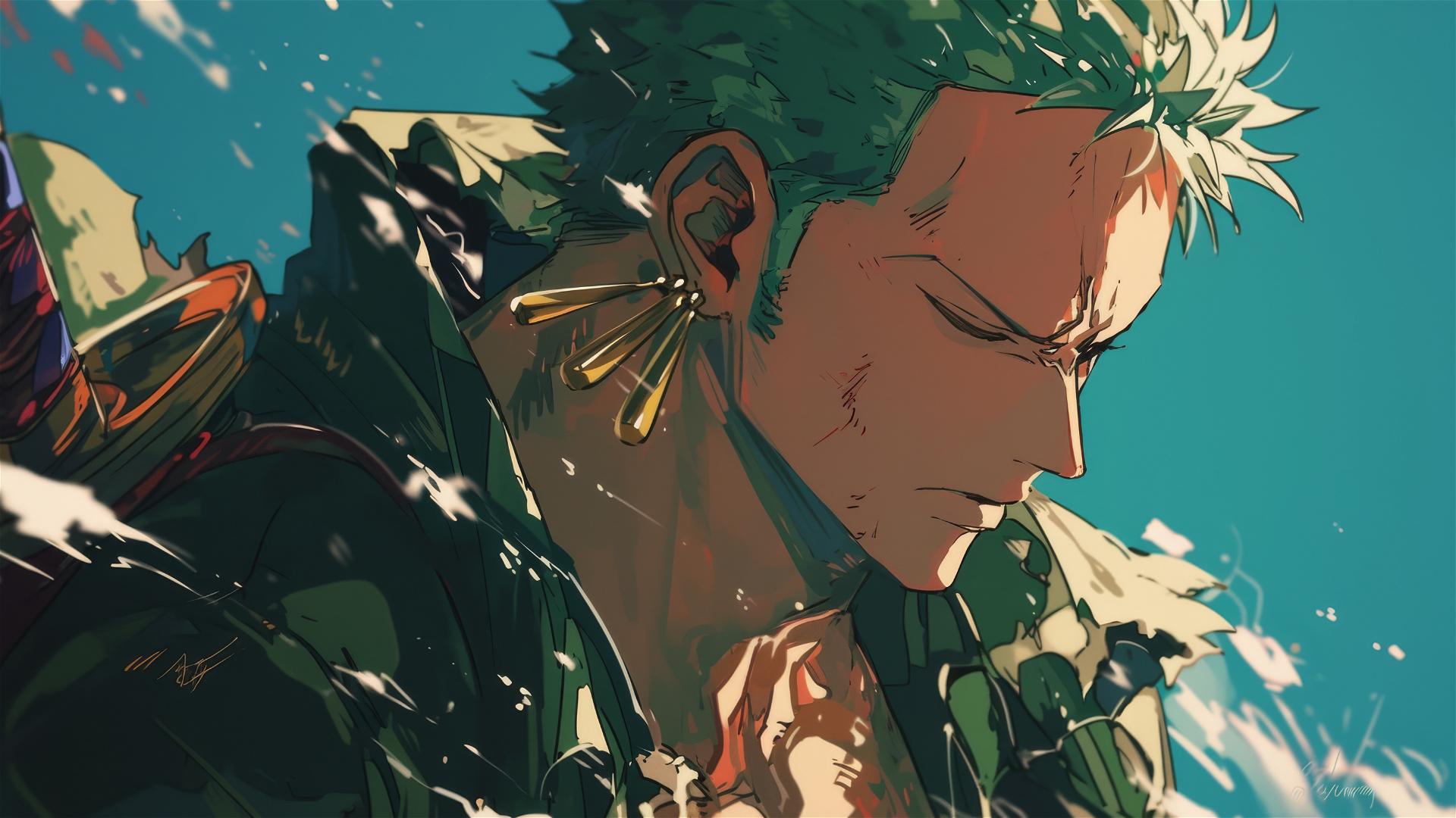 4k HD Wallpaper: Zoro at the Cliff: Cloak in the Wind