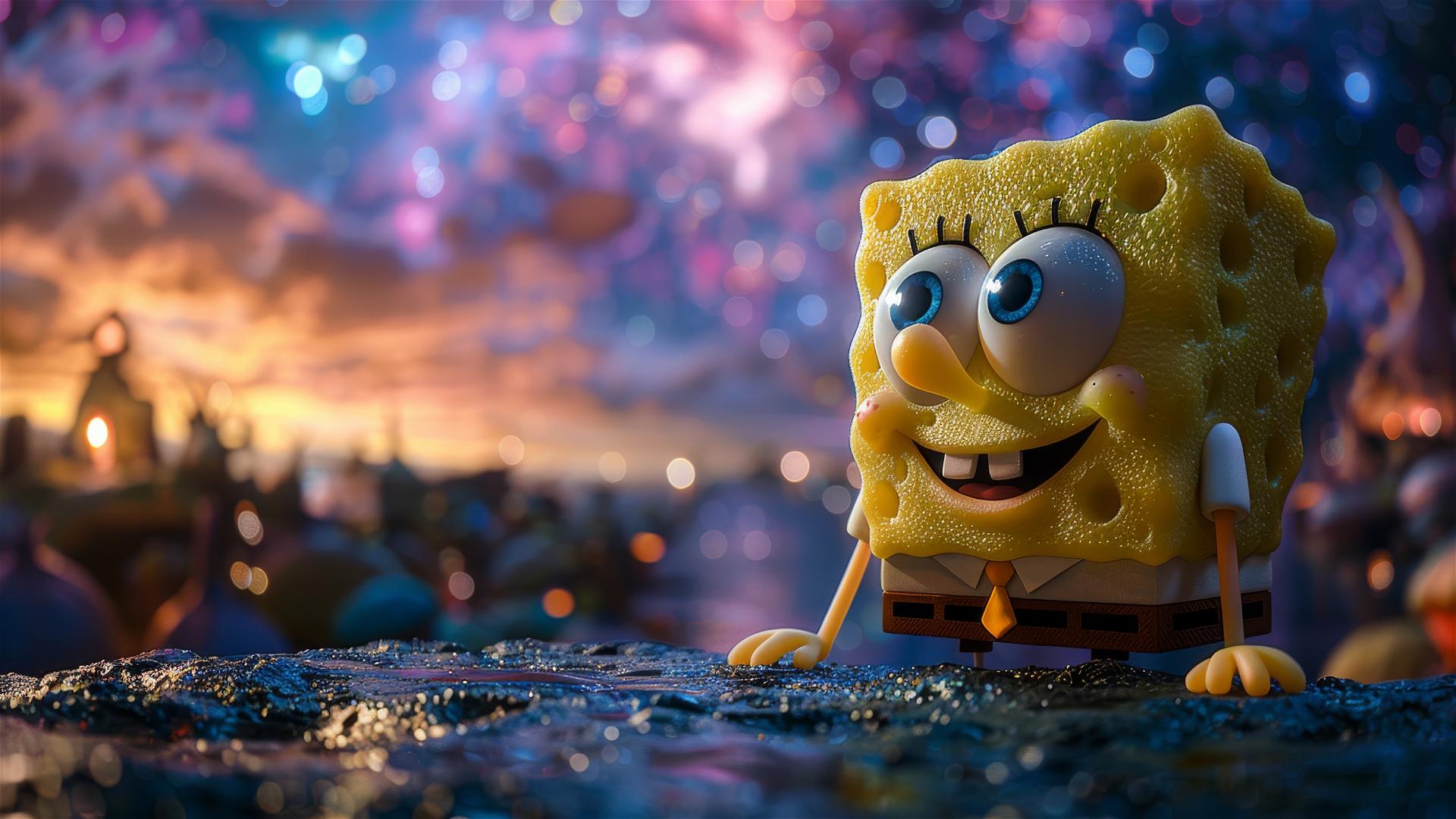 Fondos de Pantalla 4K HD: escena de Bob Esponja