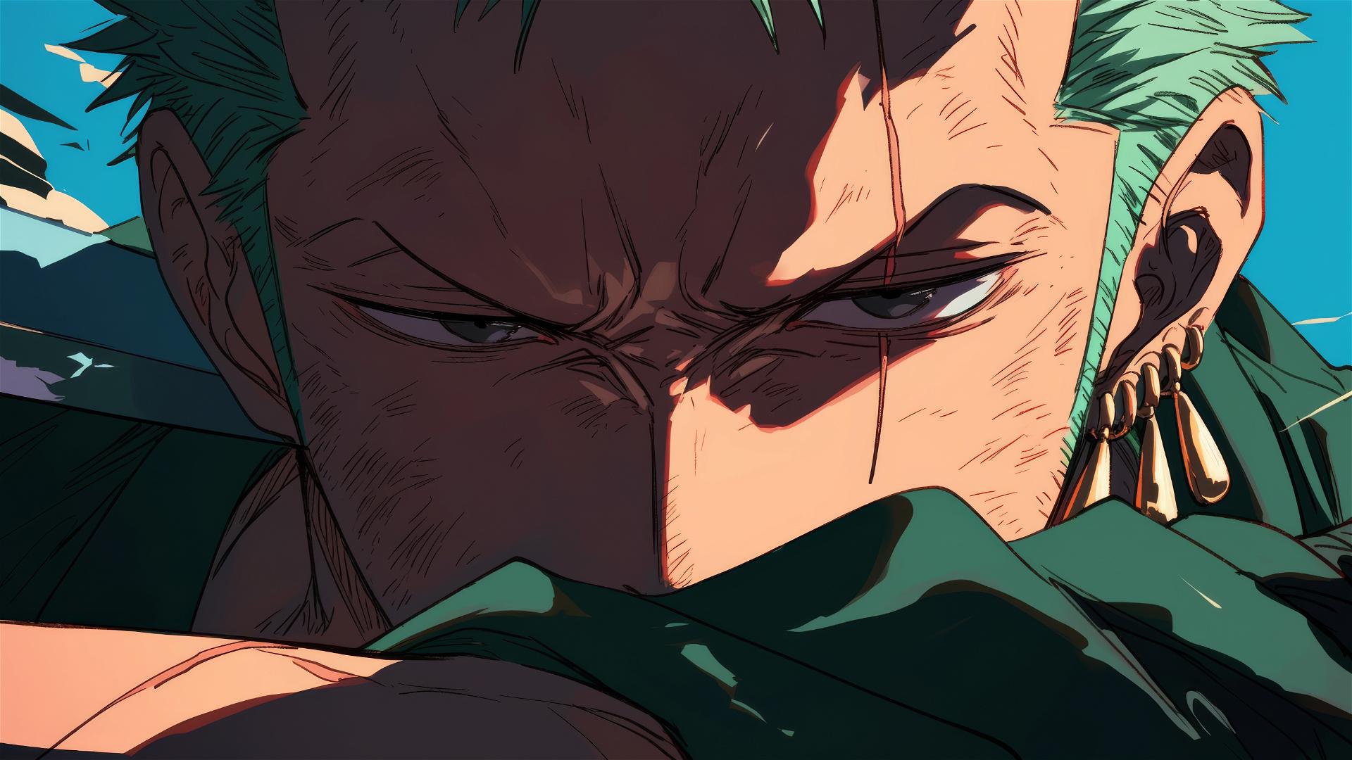 4k Hd Wallpaper: Shadowed Zoro With Glowing Eyes